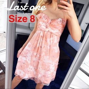 ❗️LAST ONE, SIZE 8❗️Peach Floral Silk Dress! 🌸🍑